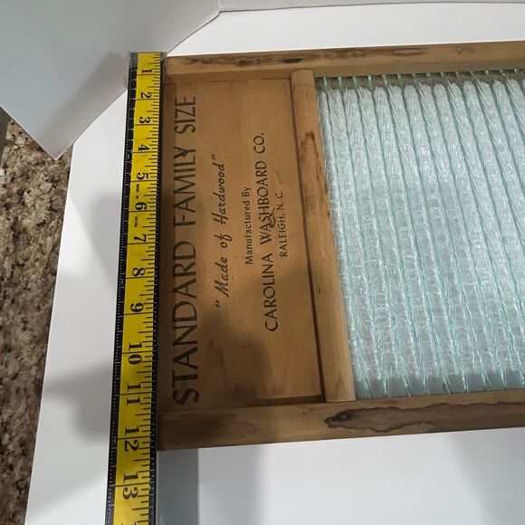 Vintage Two in One Washboard with Glass Rubbing Surface Standard Family Size - Picture 8 of 12